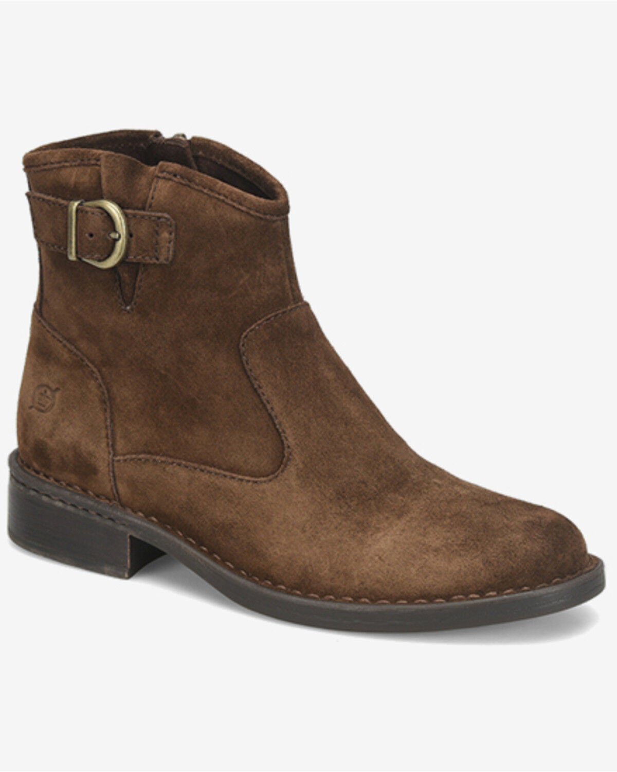 Born Women's Charlie Booties - Round Toe, Chocolate, hi-res