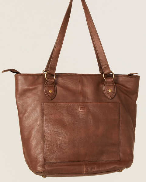Image #3 - Cleo + Wolf Women's Basketweave Leather Tote , Brown, hi-res