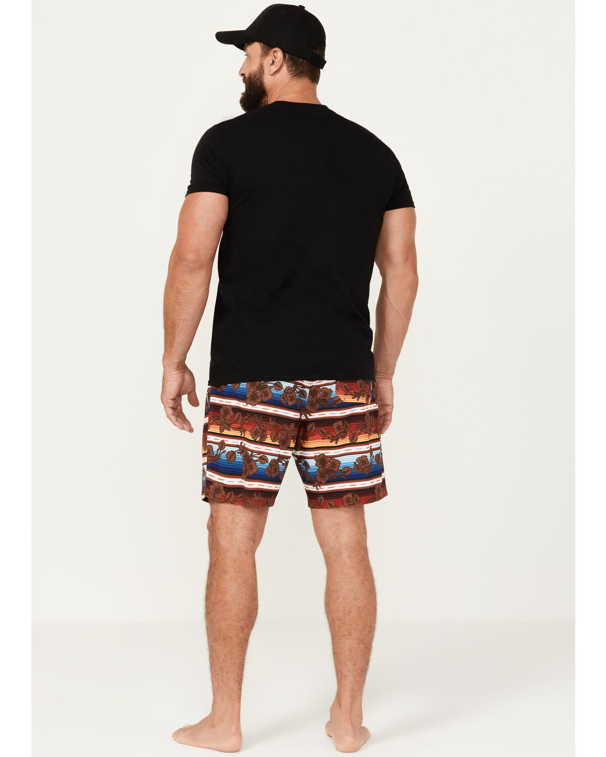 Image #3 - CINCH MEN'S MULTI-COLORED FLORAL DRAWCORD BOARD SHORTS, Purple, hi-res