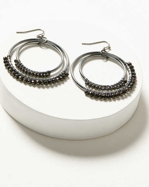 Shyanne Women's Pewter Enchanted Forest Double Circle Earrings, Pewter, hi-res