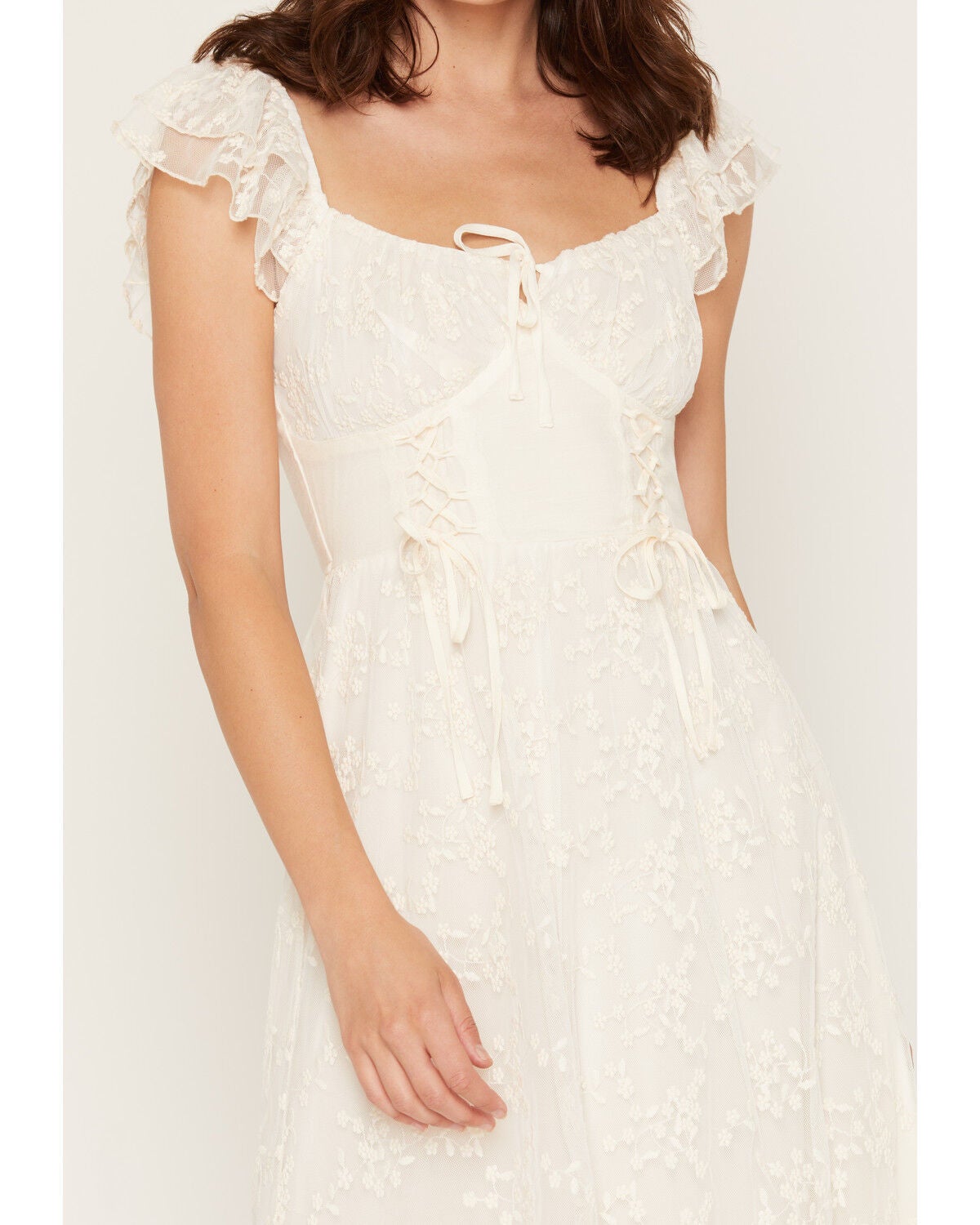 Image #3 - Ash & Violet Women's Corset Midi Dress, Ivory, hi-res