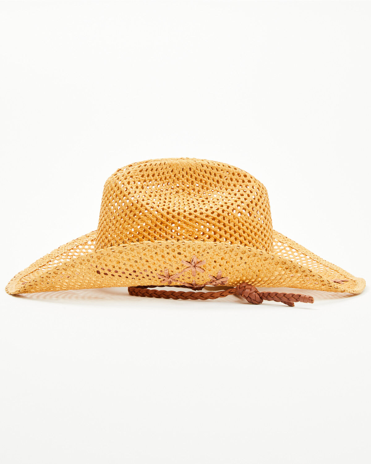 Image #3 - Shyanne Women's Melissa Embroidered Straw Cowboy Hat, Brown, hi-res