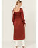 Image #4 - Wrangler Women's Jacquard Print Slit Long Sleeve Midi Dress, Rust Copper, hi-res