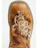 Image #6 - Shyanne Girls' Little Lasy Floral Embroidered Western Boots - Broad Square Toe, Tan, hi-res