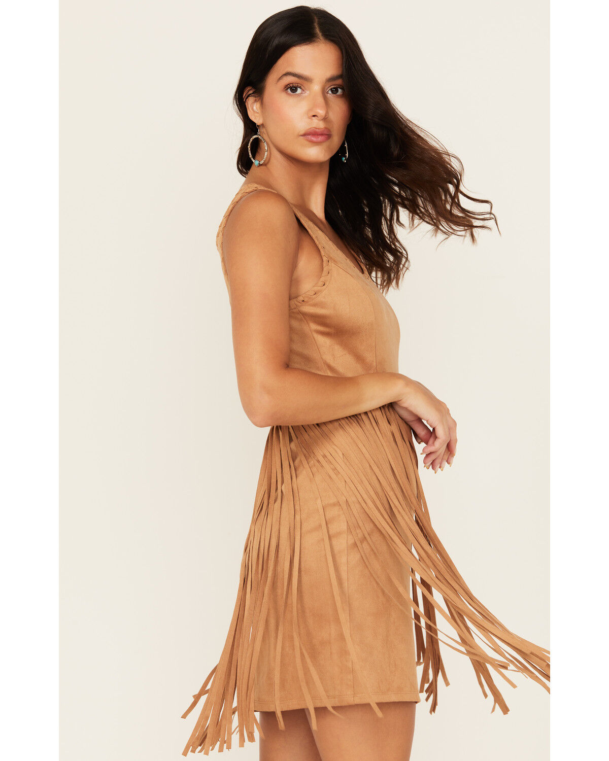 Image #4 - Idyllwind Women's Lady Luck Faux Suede Mini Dress, Tan, hi-res