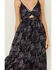 Image #3 - Angie Women's Floral Knot Front Maxi Dress, Navy, hi-res