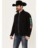 Image #1 - RANK 45® Men's Mexico Melange Embroidered Softshell Jacket, Black, hi-res
