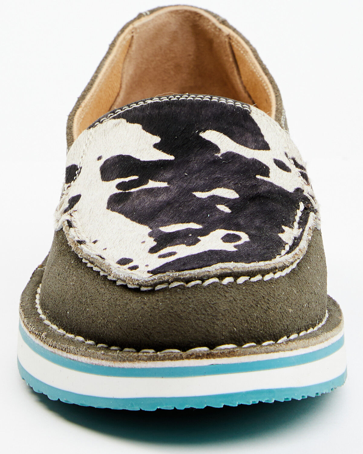 Image #4 - Myra Bag Women's Raven Cow Hair Slip-On Shoe - Moc Toe, Black, hi-res