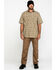 Ariat Men's Tan Plaid Rebar Made Tough Short Sleeve Work Shirt, Beige/khaki, hi-res