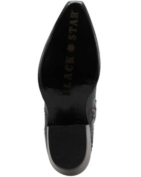 Image #7 - Black Star Women's Marfa Star Inlay Studded Leather Western Boot - Snip Toe , Black, hi-res