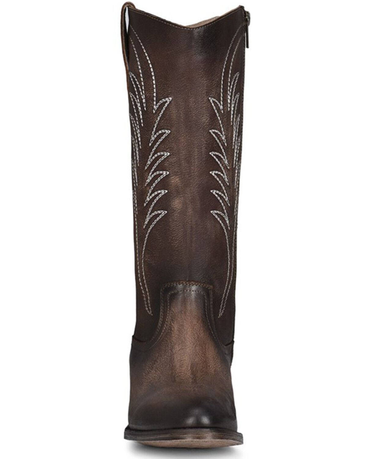 Image #3 - Circle G Women's Tobacco Embroidery Zip Leather Western Boot - Round Toe, Dark Brown, hi-res