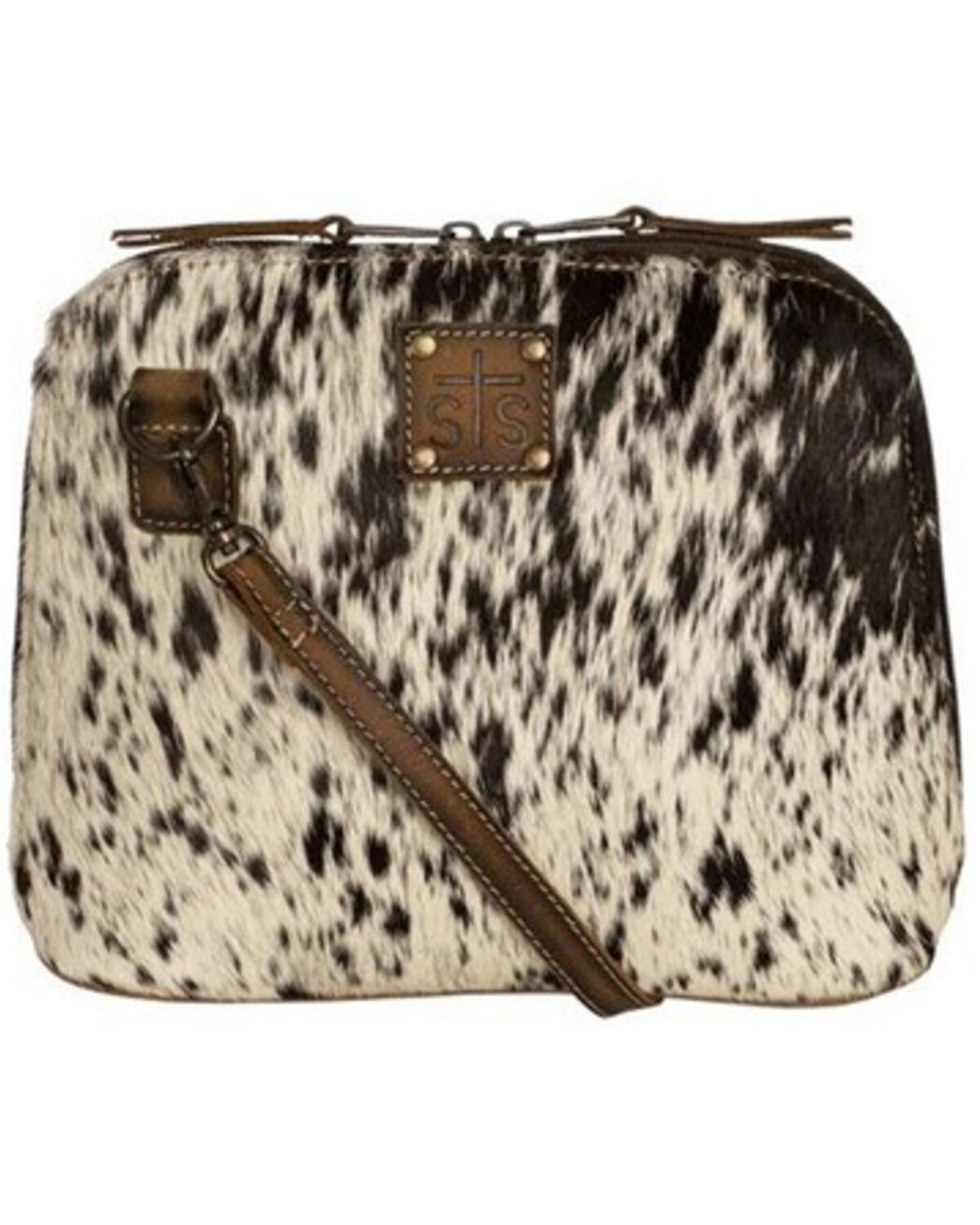 Image #1 - STS Ranchwear by Carroll Women's Wheezy Cowhide Crossbody Bag, Brown, hi-res