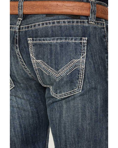 Image #4 - Rock & Roll Denim Men's Dark Vintage Wash Bootcut Jeans, Dark Wash, hi-res