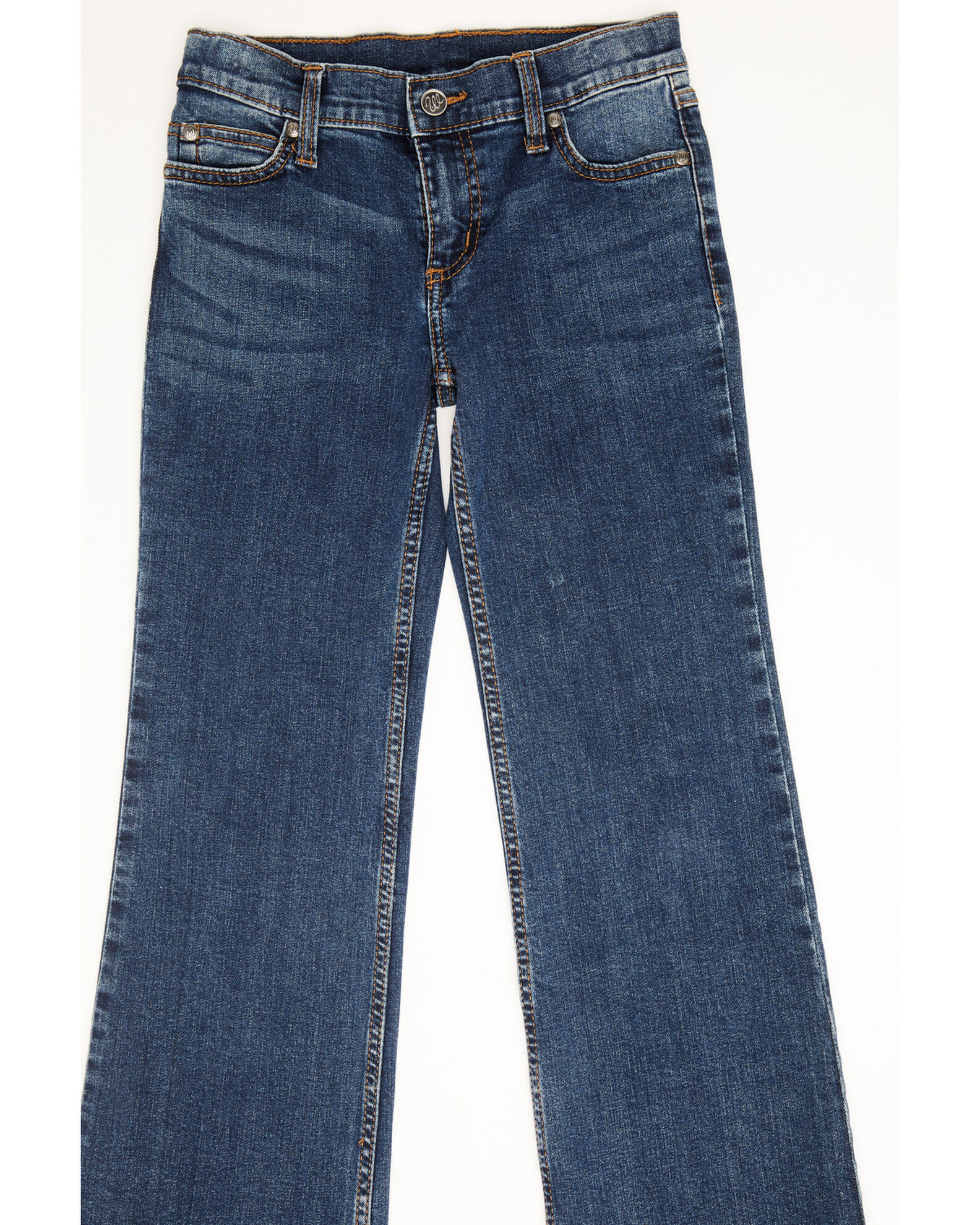 Image #2 - Wrangler Girls' Dark Wash Darci Trousers, Blue, hi-res