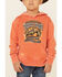 Cowboy Hardware Boys' Orange There's Tough Graphic Hooded Sweatshirt , Orange, hi-res