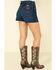 Wrangler Modern Women's Dark Wash Basic High Rise Raw Shorts , Blue, hi-res