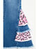 Image #2 - Cowgirl Hardware Toddler Girls' Leopard Print Side Ruffle Flare Jeans, Blue, hi-res