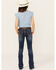 Image #3 - Shyanne Little Girls' Dark Wash Arrow Bootcut Stretch Denim Jeans, Blue, hi-res