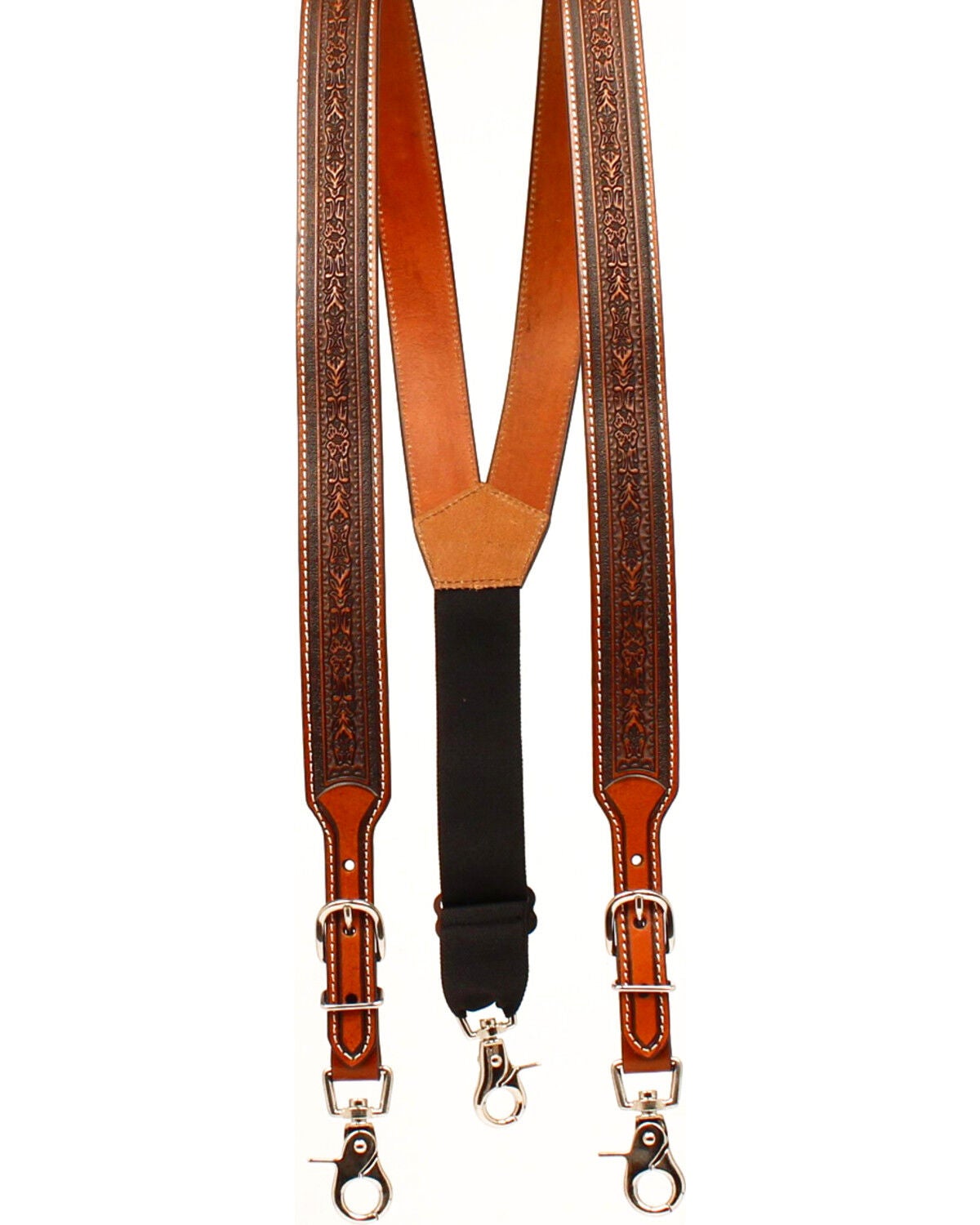 Nocona Men's Tooled Suspenders, Tan, hi-res