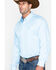 Image #3 - Cinch Men's Tencel Mini Striped Long Sleeve Button-Down Western Shirt, Light Blue, hi-res