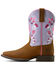 Image #2 - Ariat Girls' Wild Bloom Western Boots - Square Toe, Distressed Brown, hi-res