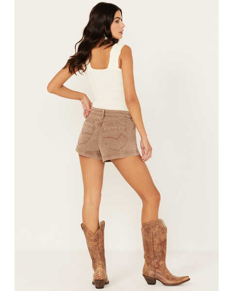 Image #3 - Cleo + Wolf Women's High Rise Stretch Shorts, Taupe, hi-res