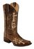 Circle G Cross Embroidered Cowgirl Boots - Square Toe, Chocolate, hi-res
