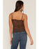 Image #4 - Miss Me Women's Solid Lace Sleeveless Tank Top, Brown, hi-res