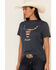 Image #2 - Wrangler Women's Americana Steer Head Logo Graphic Tee, Navy, hi-res