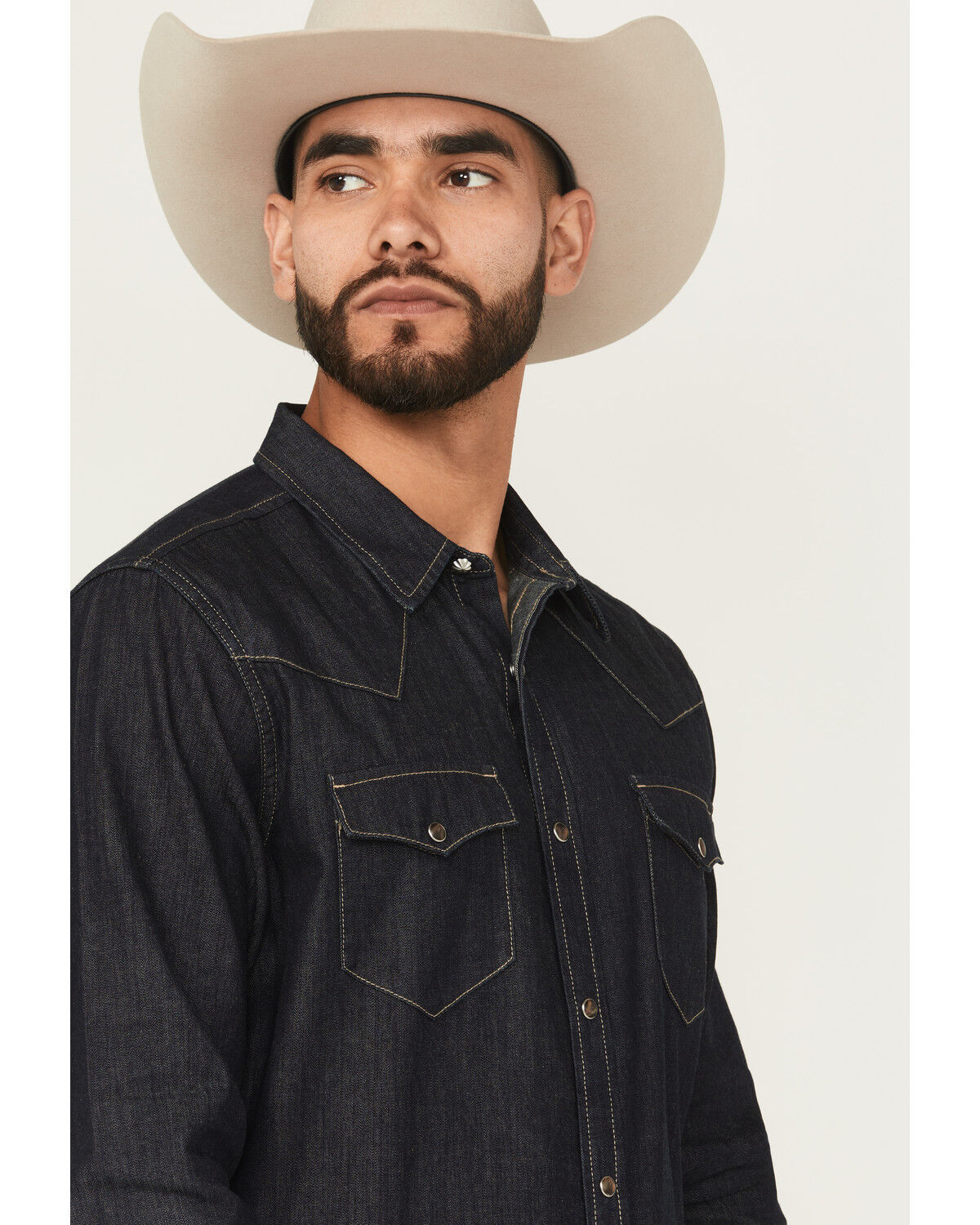 Image #2 - Cody James Black 1978® Men's Long Sleeve Snap Denim Shirt, Black, hi-res