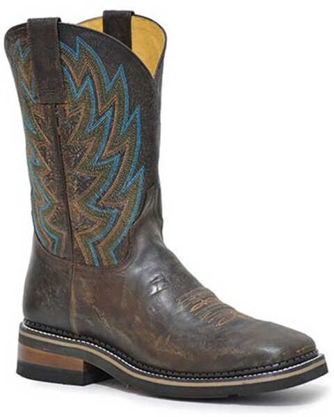 Image #1 - Roper Men's Work It Out Performance Western Boots - Broad Square Toe , Brown, hi-res