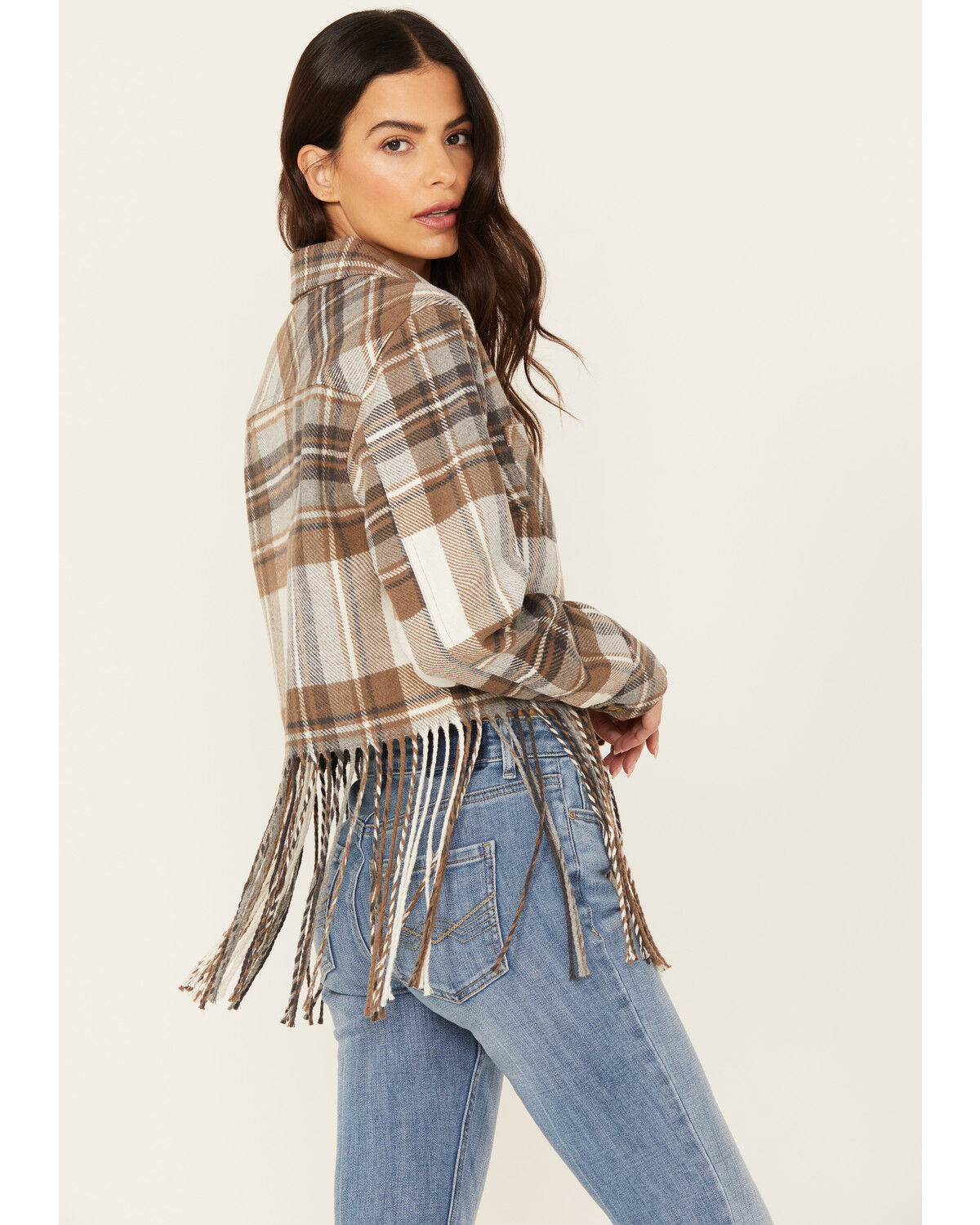 Image #4 - Idyllwind Women's Walker Cropped Fringe Jacket, Brown, hi-res