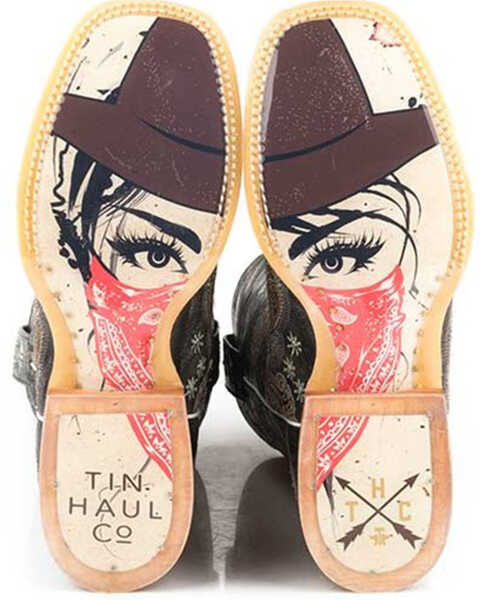 Image #2 - Tin Haul Women's Bandana Bandit Western Boots - Broad Square Toe, Tan, hi-res