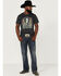 Image #2 - Dale Brisby Men's Rodeo Time Charcoal Steerhead Skull Graphic T-Shirt , Charcoal, hi-res