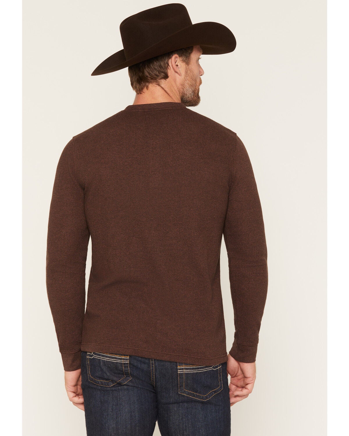 Image #4 - Dakota Grizzly Men's Jesse Long Sleeve 1/4 Button-Down Henley Shirt, Bark, hi-res