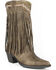 Image #1 - Roper Women's Fringe Faux Leather Western Boots - Snip Toe, Brown, hi-res
