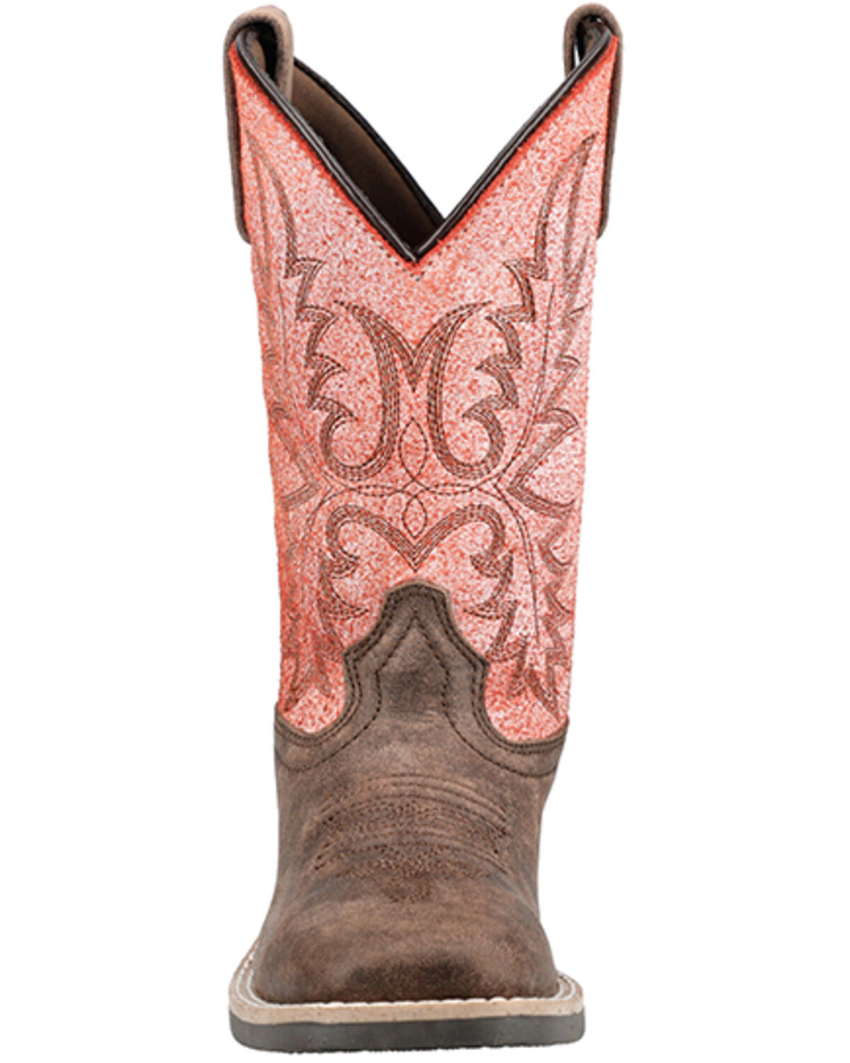 Image #4 - Smoky Mountain Little Girls' Rustic Rider Western Boots - Broad Square Toe, Brown, hi-res