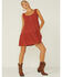 Image #4 - Wild Moss Women's Swiss Dot Tiered Dress, Rust Copper, hi-res