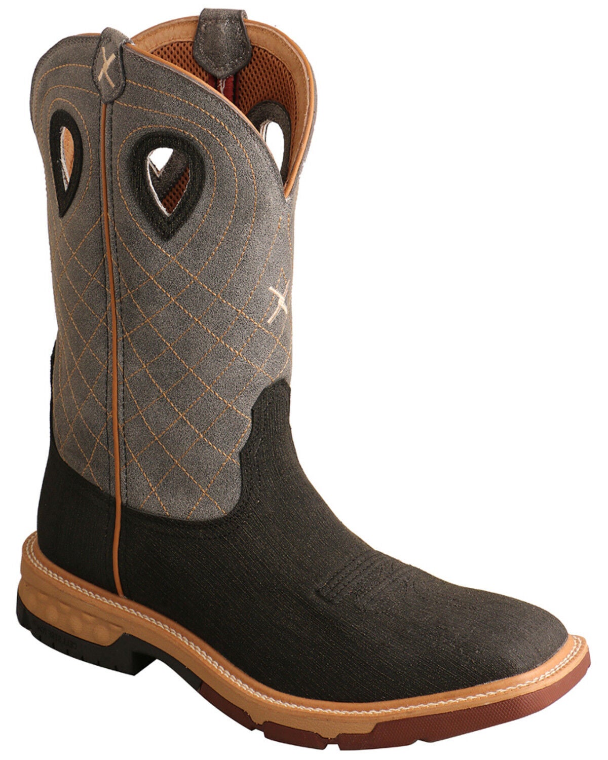 Twisted X Men's CellStretch Performance Western Boots - Broad Square Toe, Brown, hi-res