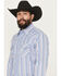 Image #2 - Ely Walker Men's Striped Long Sleeve Pearl Snap Western Shirt, Blue, hi-res