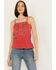 Image #1 - Rock & Roll Denim Women's Southwestern Embroidered Sleeveless Tank, Red, hi-res