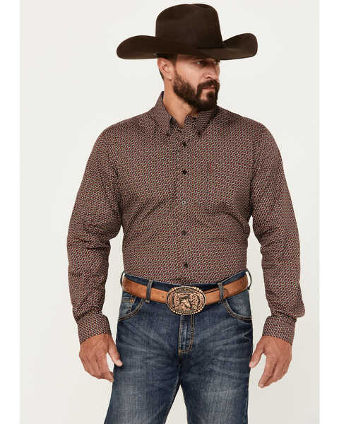 Cinch Men's Printed Long Sleeve Button-Down Shirt, Multi, hi-res