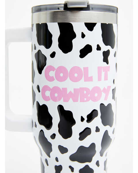 Image #2 - Boot Barn 40oz Cool It Cowboy Tumbler With Handle , Black/white, hi-res