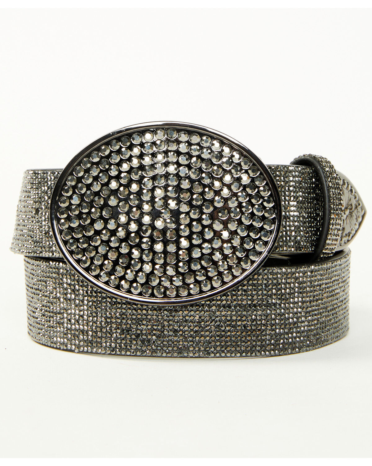 Image #1 - Idyllwind Women's Lovell Rhinestone Oval Buckle Belt, Black, hi-res