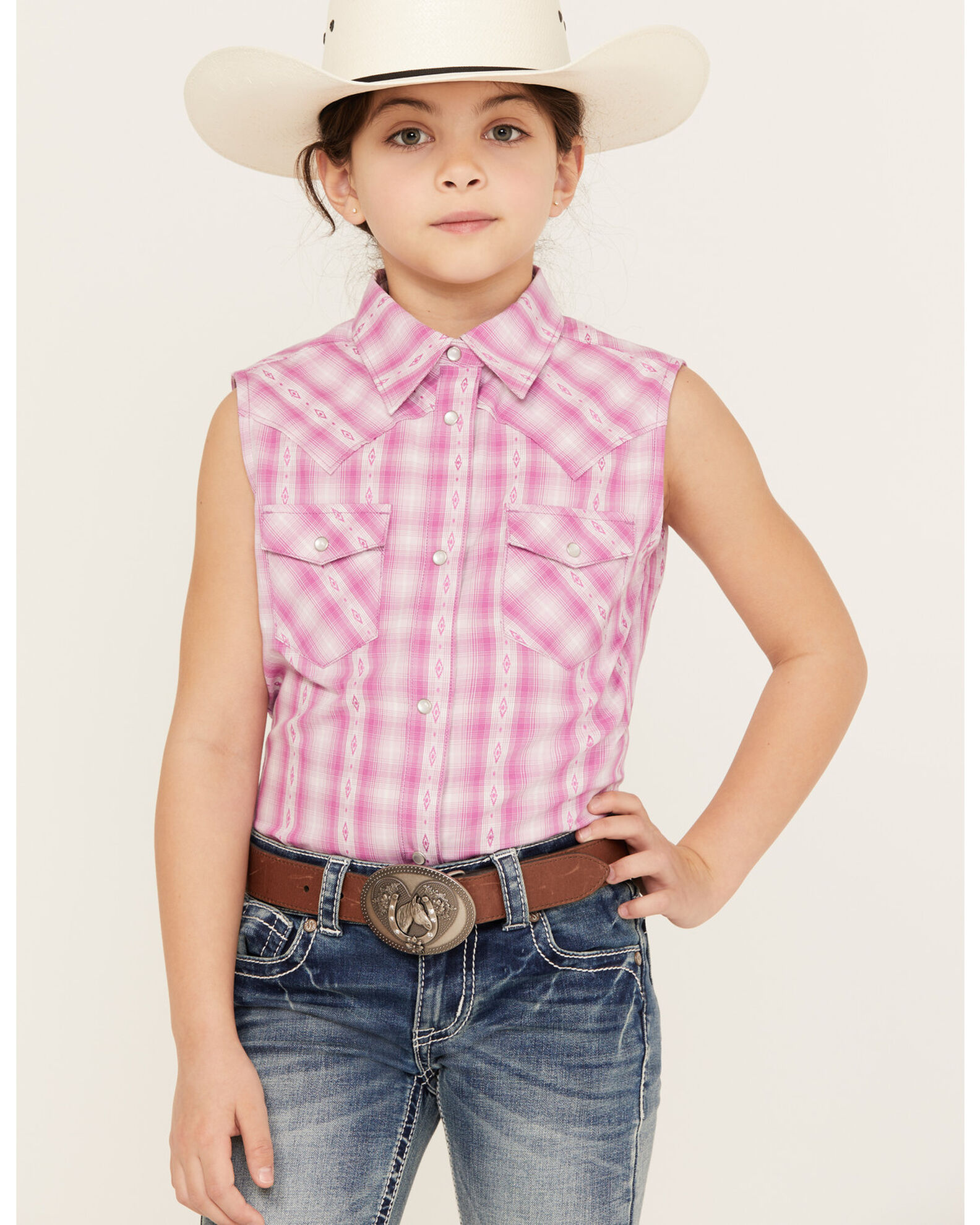 Girls pink western shirt hotsell