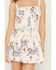 Image #5 - Cleo + Wolf Women's Floral Print Sleeveless Button-Down Pintuck Mini Dress, White, hi-res