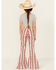 Image #4 - Cowgirl Hardware Girls' Serape Striped Print Flare Jeans, Red, hi-res