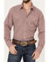 Image #3 - Roper Men's Amarillo Geo Print Long Sleeve Snap Stretch Western Shirt, Burgundy, hi-res