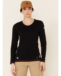 Ariat Women's Flame Resistant Polartec Powerdry Work Shirt, Black, hi-res