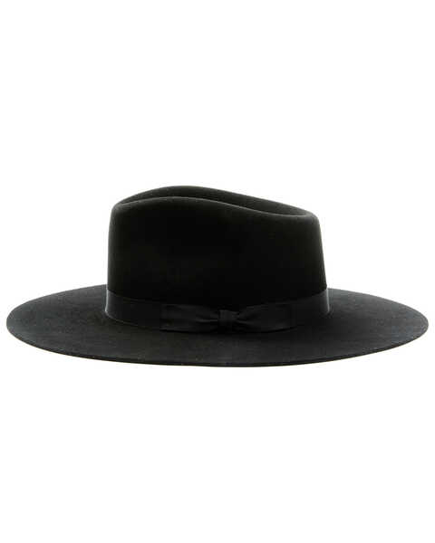 Shyanne Women's Black Wide Ribbon Wool Felt Western Hat , Black, hi-res